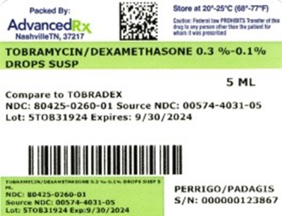 Label 1 (Tobramycin Dexamethasone 80425 0260 01)